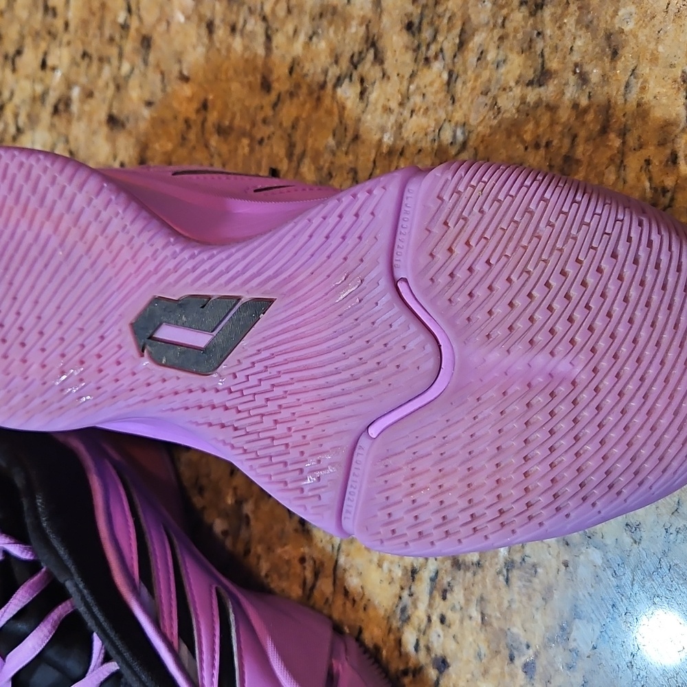 Adidas Black and Purple Athletic Shoes Basketball - Picture 2 of 5